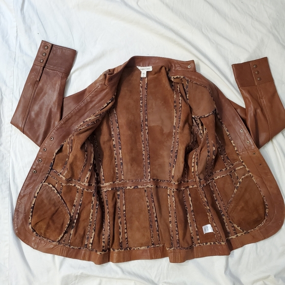 Brown Leather Jacket by Coldwater Creek - Picture 3 of 9
